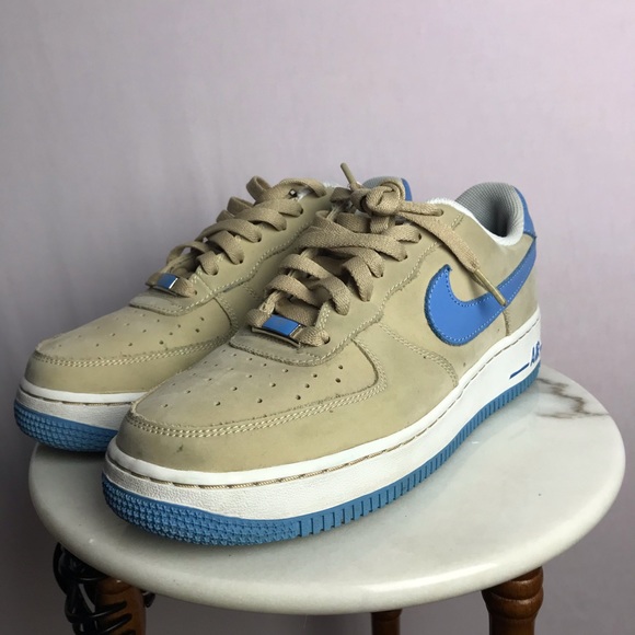 Nike Shoes - 🚨SOLD🚨 Tan and blue Air Force 1